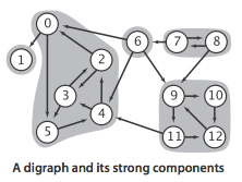 A digraph and its strong components